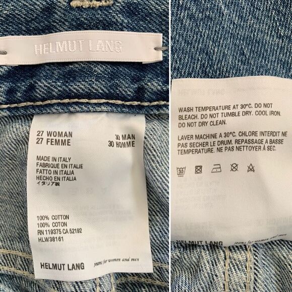 Helmut Lang Rare Masc Lo Utility‎ Unisex Jeans Blue Size 30 Men/27 Women - Picture 10 of 12